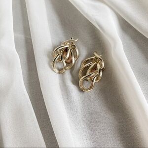 VTG Sarah Cov Gold Silver Tone Multi Hoop Earrings